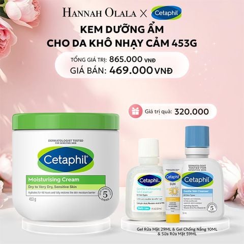  E419: DEAL 3: KEM DƯỠNG ẨM CHO DA NHẠY CẢM CETAPHIL MOISTURIZING CREAM 453G - PHIÊN BẢN TIẾT KIỆM ĐẾN 70% 