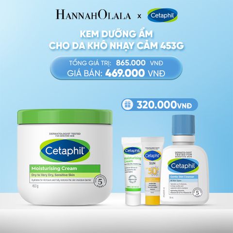  DEAL 3: KEM DƯỠNG ẨM CHO DA NHẠY CẢM CETAPHIL MOISTURIZING CREAM 453G - PHIÊN BẢN TIẾT KIỆM ĐẾN 70% 