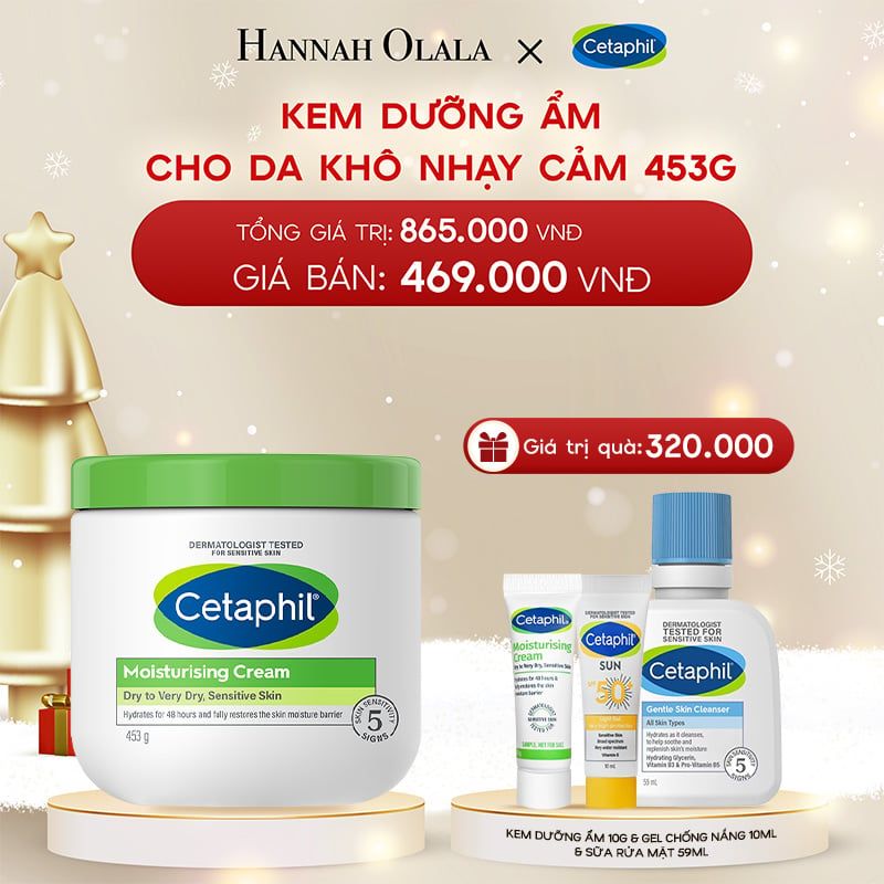  DEAL 3: KEM DƯỠNG ẨM CHO DA NHẠY CẢM CETAPHIL MOISTURIZING CREAM 453G - PHIÊN BẢN TIẾT KIỆM ĐẾN 70% 