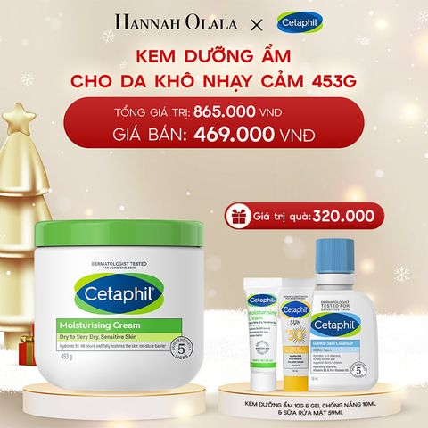  DEAL 3: KEM DƯỠNG ẨM CHO DA NHẠY CẢM CETAPHIL MOISTURIZING CREAM 453G - PHIÊN BẢN TIẾT KIỆM ĐẾN 70% 