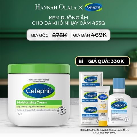  A36_DEAL 3: KEM DƯỠNG ẨM CHO DA NHẠY CẢM CETAPHIL MOISTURIZING CREAM 453G - PHIÊN BẢN TIẾT KIỆM ĐẾN 70% 