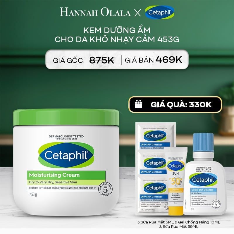  A36_DEAL 3: KEM DƯỠNG ẨM CHO DA NHẠY CẢM CETAPHIL MOISTURIZING CREAM 453G - PHIÊN BẢN TIẾT KIỆM ĐẾN 70% 