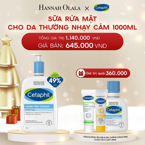  DEAL 1: SỮA RỬA MẶT DỊU LÀNH CHO DA NHẠY CẢM CETAPHIL GENTLE SKIN CLEANSER 1000ML 