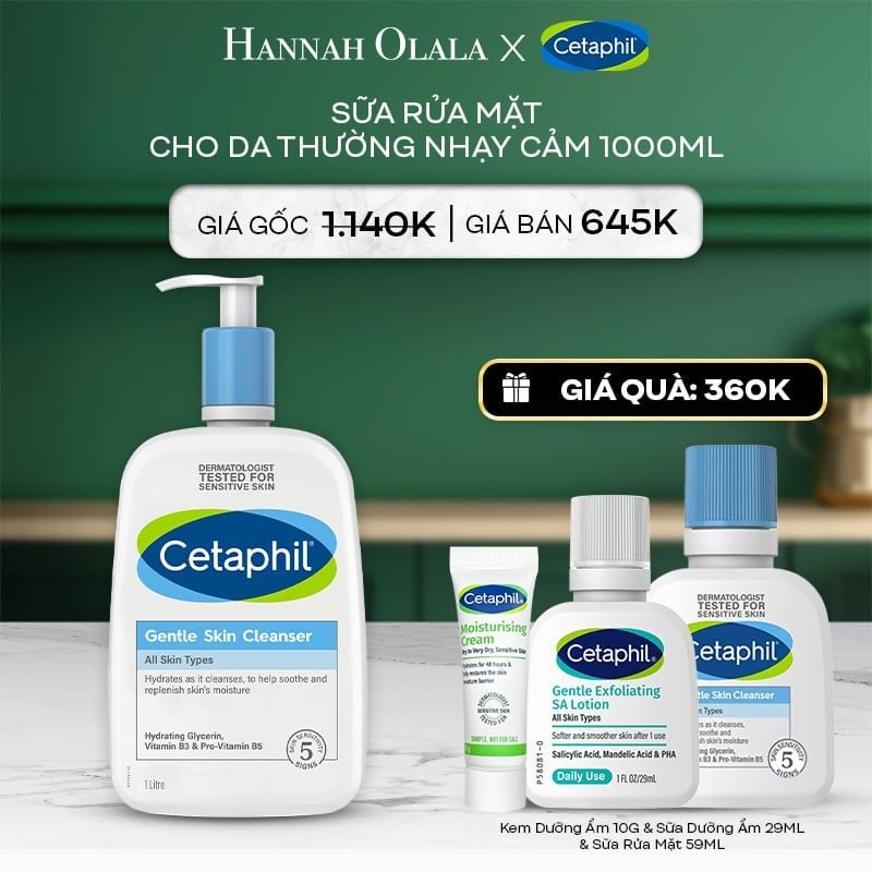  A26_DEAL 1: SỮA RỬA MẶT DỊU LÀNH CHO DA NHẠY CẢM CETAPHIL GENTLE SKIN CLEANSER 1000ML 