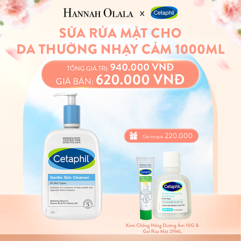  A166_DEAL 1: SỮA RỬA MẶT DỊU LÀNH CHO DA NHẠY CẢM CETAPHIL GENTLE SKIN CLEANSER 1000ML 