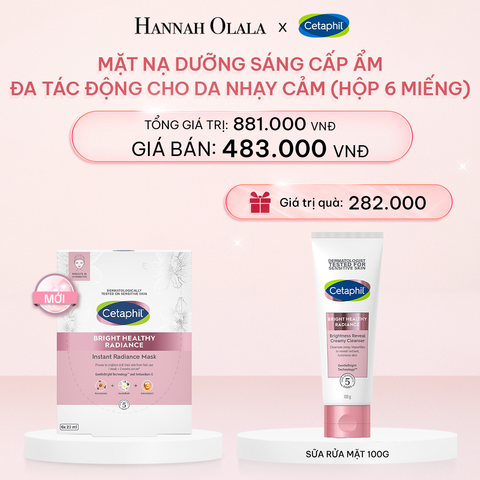 E440_DEAL 16: HỘP 6 MẶT NẠ LÀM SÁNG DỊU LÀNH CHO DA NHẠY CẢM CETAPHIL BRIGHT HEALTHY RADIANCE FACE MASK 