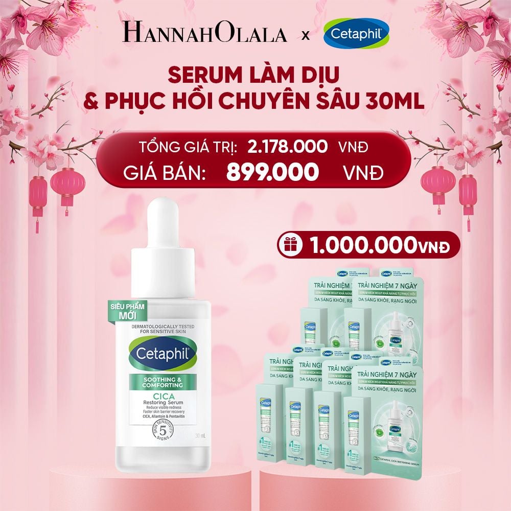  DEAL 4: TINH CHẤT LÀM DỊU VÀ PHỤC HỒI CHUYÊN SÂU CETAPHIL SOOTHING AND COMFORTING CICA RESTORING SERUM 30ML 