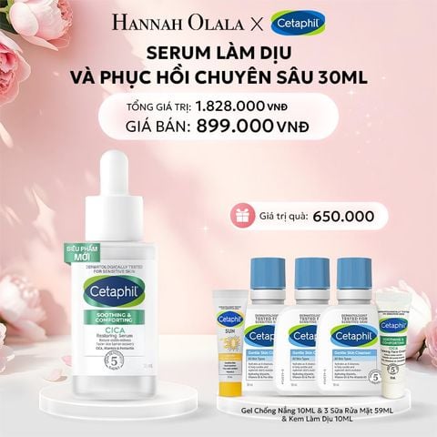  E420: DEAL 4: TINH CHẤT LÀM DỊU VÀ PHỤC HỒI CHUYÊN SÂU CETAPHIL SOOTHING AND COMFORTING CICA RESTORING SERUM 30ML 