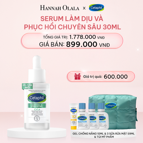  E444_DEAL 4: TINH CHẤT LÀM DỊU VÀ PHỤC HỒI CHUYÊN SÂU CETAPHIL SOOTHING AND COMFORTING CICA RESTORING SERUM 30ML 