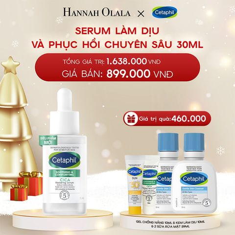  DEAL 4: TINH CHẤT LÀM DỊU VÀ PHỤC HỒI CHUYÊN SÂU CETAPHIL SOOTHING AND COMFORTING CICA RESTORING SERUM 30ML 