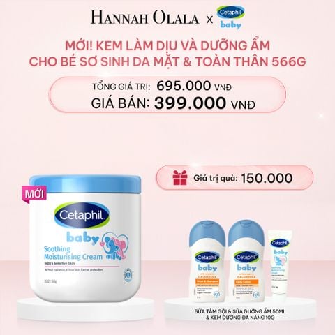  E436_DEAL 12: [MỚI] KEM LÀM DỊU VÀ DƯỠNG ẨM CHO BÉ CETAPHIL BABY SOOTHING & MOISTURISING CREAM HŨ 566G 