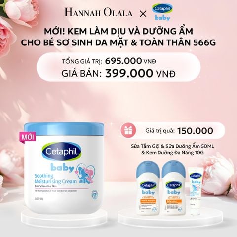  E411: DEAL 12: [MỚI] KEM LÀM DỊU VÀ DƯỠNG ẨM CHO BÉ CETAPHIL BABY SOOTHING & MOISTURISING CREAM HŨ 566G 