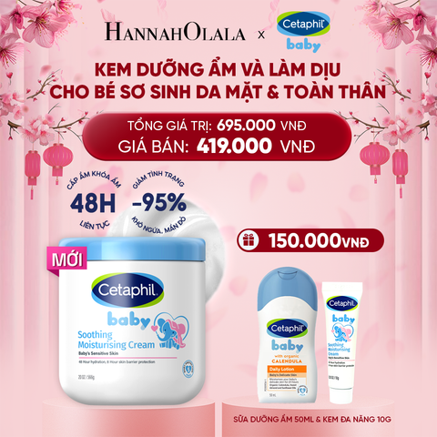  DEAL 12: [MỚI] KEM LÀM DỊU VÀ DƯỠNG ẨM CHO BÉ CETAPHIL BABY SOOTHING & MOISTURISING CREAM HŨ 566G 