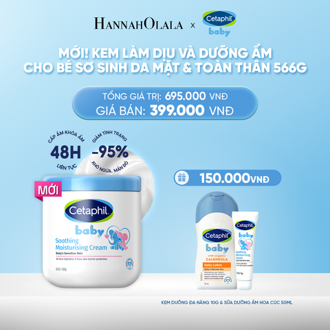  DEAL 12: [MỚI] KEM LÀM DỊU VÀ DƯỠNG ẨM CHO BÉ CETAPHIL BABY SOOTHING & MOISTURISING CREAM HŨ 566G 