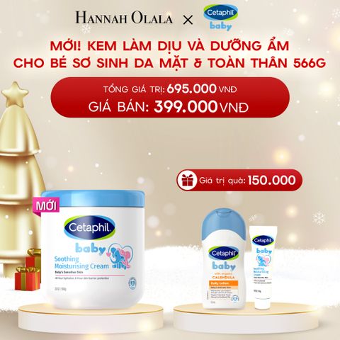  DEAL 12: [MỚI] KEM LÀM DỊU VÀ DƯỠNG ẨM CHO BÉ CETAPHIL BABY SOOTHING & MOISTURISING CREAM HŨ 566G 
