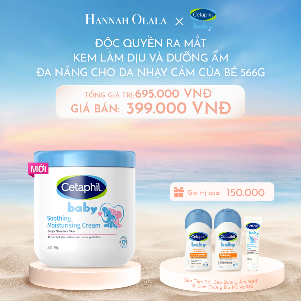  C1051_DEAL 12: [MỚI] KEM LÀM DỊU VÀ DƯỠNG ẨM CHO BÉ CETAPHIL BABY SOOTHING & MOISTURISING CREAM HŨ 566G 