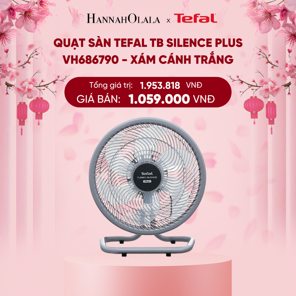  DEAL 14.4: QUẠT SÀN TEFAL TB SILENCE PLUS VH686790 - XÁM CÁNH TRẮNG 