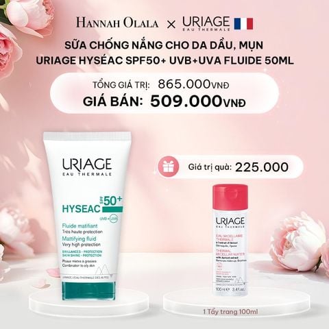  E30: DEAL 5: SỮA CHỐNG NẮNG CHO DA DẦU, MỤN URIAGE HYSÉAC SPF50+ UVB+UVA FLUIDE 50ML 