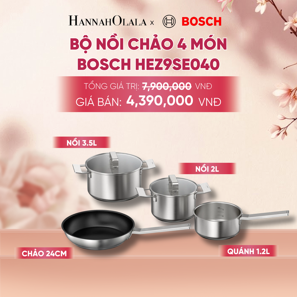  BỘ NỒI CHẢO 4 MÓN BOSCH HEZ9SE040 - A1543 