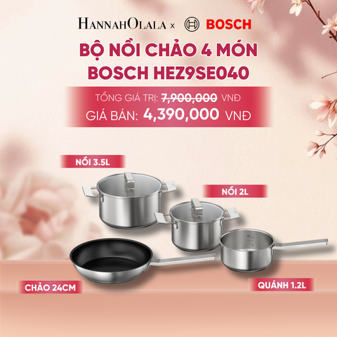  BỘ NỒI CHẢO 4 MÓN BOSCH HEZ9SE040 - A1543 