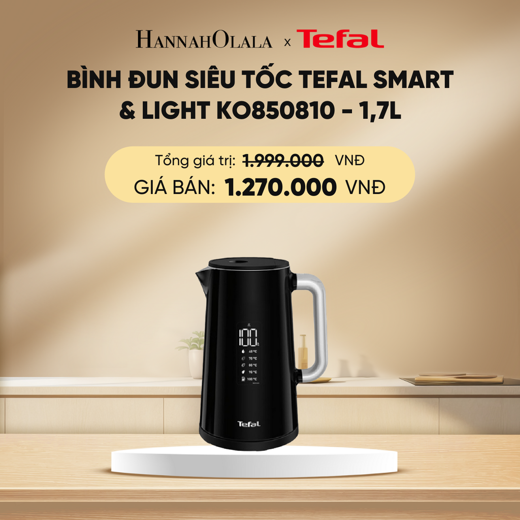 DEAL 18.2: BÌNH ĐUN SIÊU TỐC TEFAL SMART & LIGHT KO850810 - 1.7L 