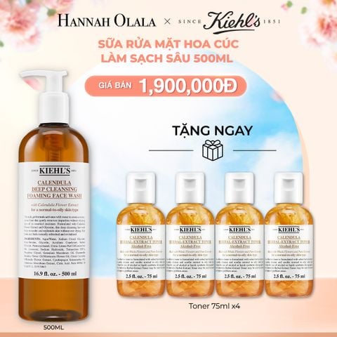  A389_DEAL 35: SỮA RỬA MẶT HOA CÚC KIEHL'S CALENDULA DEEP CLEANSING FOAMING FACE WASH 500ML 