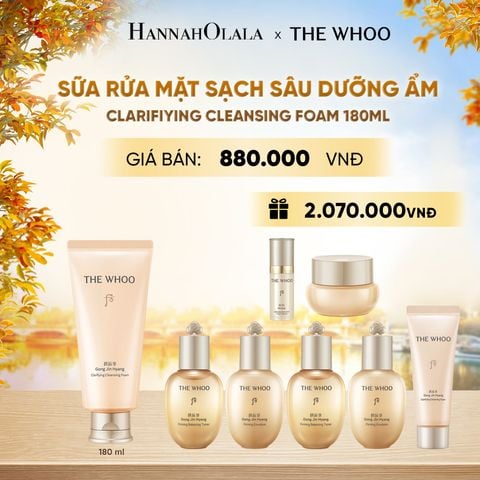  BỘ SỮA RỬA MẶT SẠCH SÂU DƯỠNG ẨM THE WHOO GONG JIN HYANG CLARIFIYING CLEANSING FOAM 180ML - E2147 