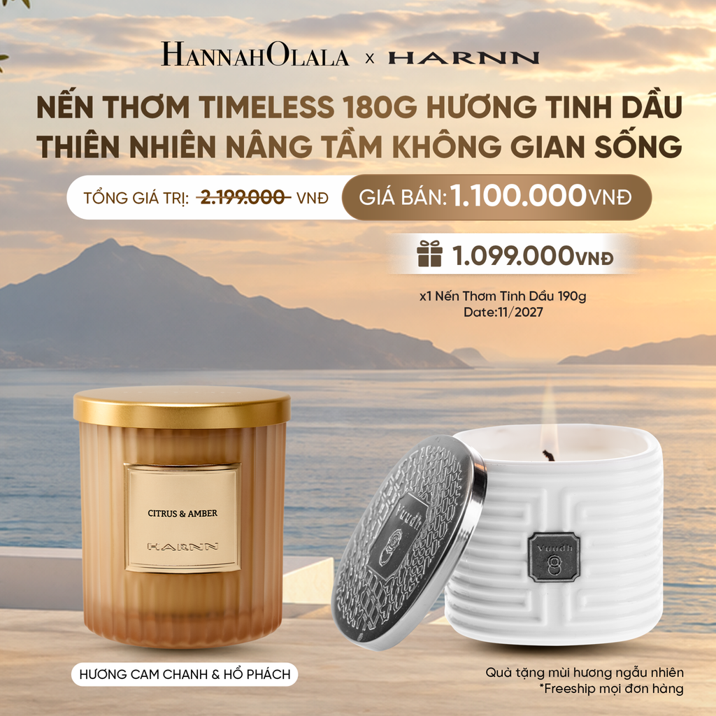  [HARNN NEW COLLECTION] NẾN THƠM TIMELESS 180G HƯƠNG TINH DẦU THIÊN NHIÊN NÂNG TẦM KHÔNG GIAN SỐNG 
