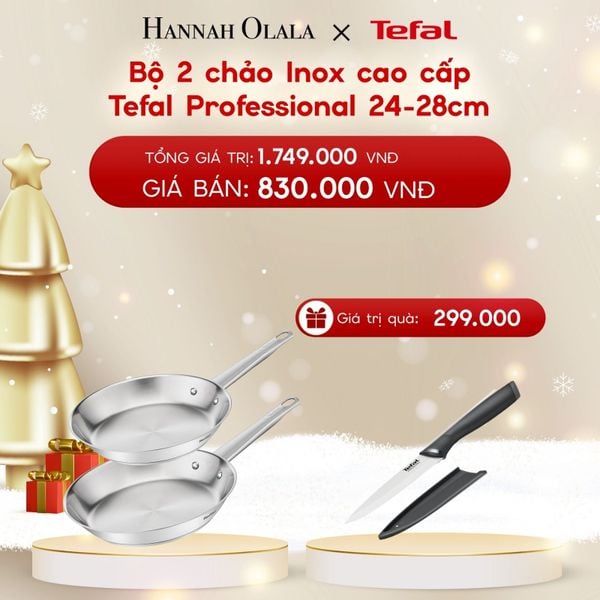  A1180_DEAL 16.1: BỘ 2 CHẢO INOX CAO CẤP TEFAL PROFESSIONAL 24-28CM 