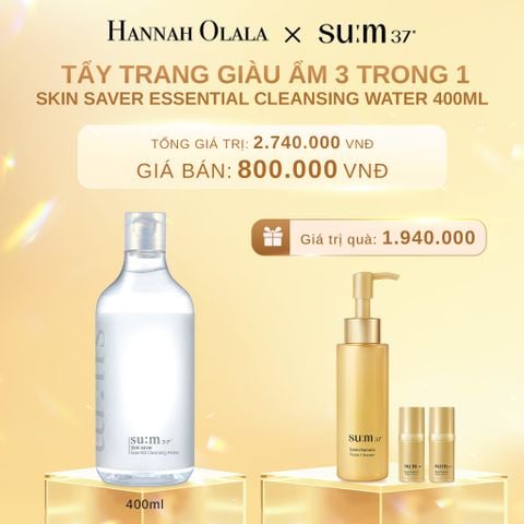  C641_DEAL 35: TẨY TRANG GIÀU ẨM 3 TRONG 1 SU:M37 SKIN SAVER ESSENTIAL CLEANSING WATER 400ML 