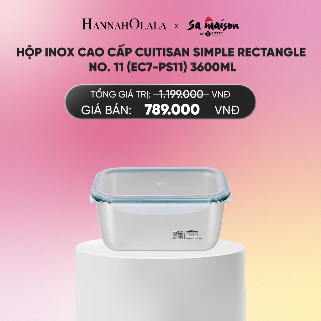  DEAL 17: HỘP INOX CAO CẤP CUITISAN SIMPLE RECTANGLE_A595 