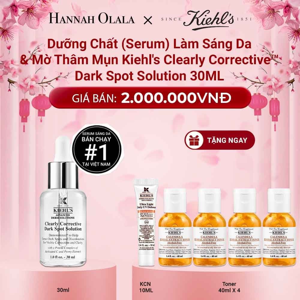  DEAL 12: DƯỠNG CHẤT (SERUM) VITAMIN C GIÚP DA TRÔNG CĂNG BÓNG SAU 7 NGÀY KIEHL'S CLEARLY CORRECTIVE™ DARK SPOT SOLUTION 30ML 