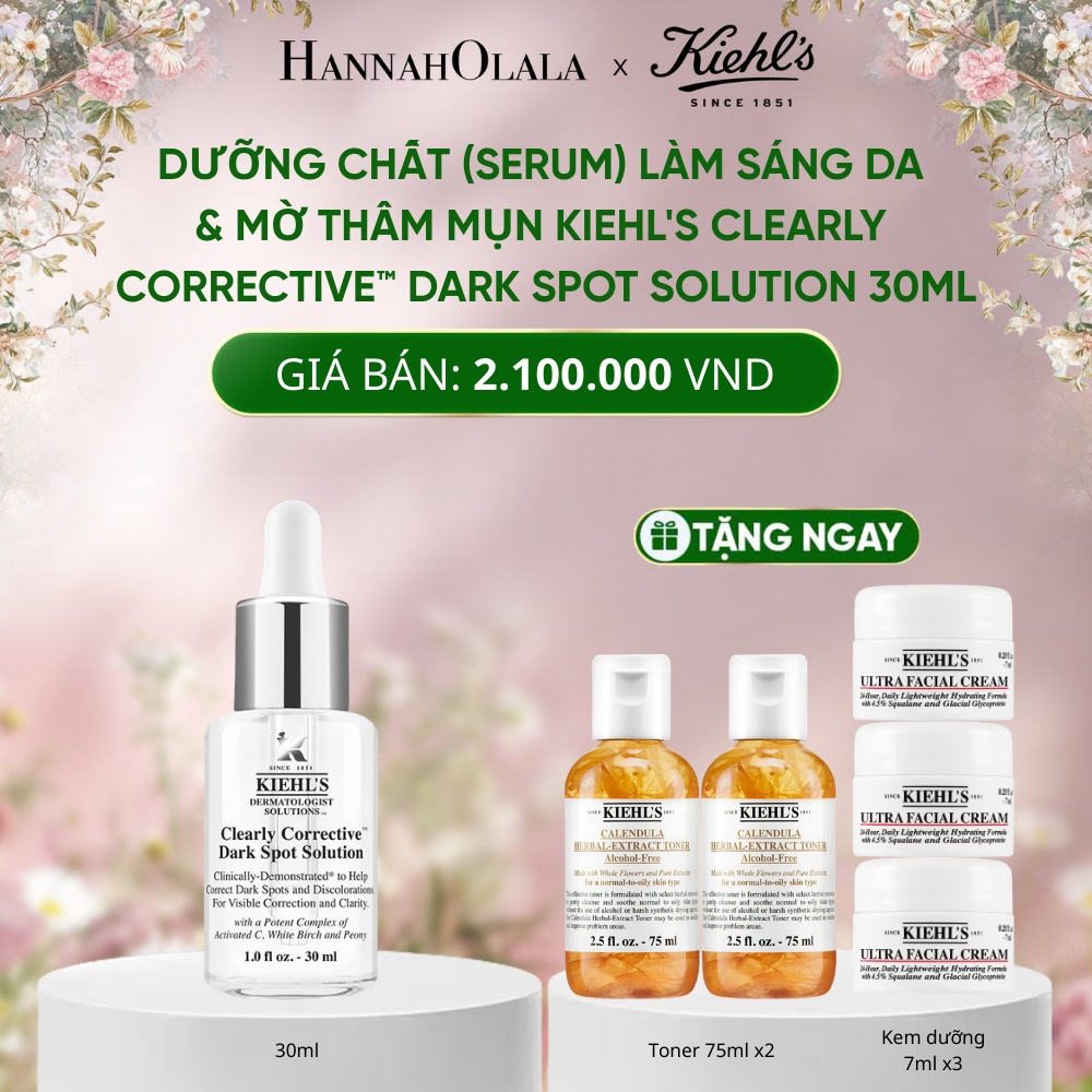  DEAL 9: DƯỠNG CHẤT (SERUM) VITAMIN C GIÚP DA TRÔNG CĂNG BÓNG SAU 7 NGÀY KIEHL'S CLEARLY CORRECTIVE™ DARK SPOT SOLUTION 30ML 
