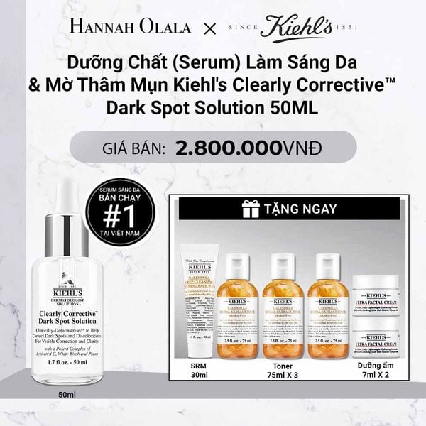  DEAL 1: DƯỠNG CHẤT (SERUM) VITAMIN C GIÚP DA TRÔNG CĂNG BÓNG SAU 7 NGÀY KIEHL'S CLEARLY CORRECTIVE™ DARK SPOT SOLUTION 50ML 