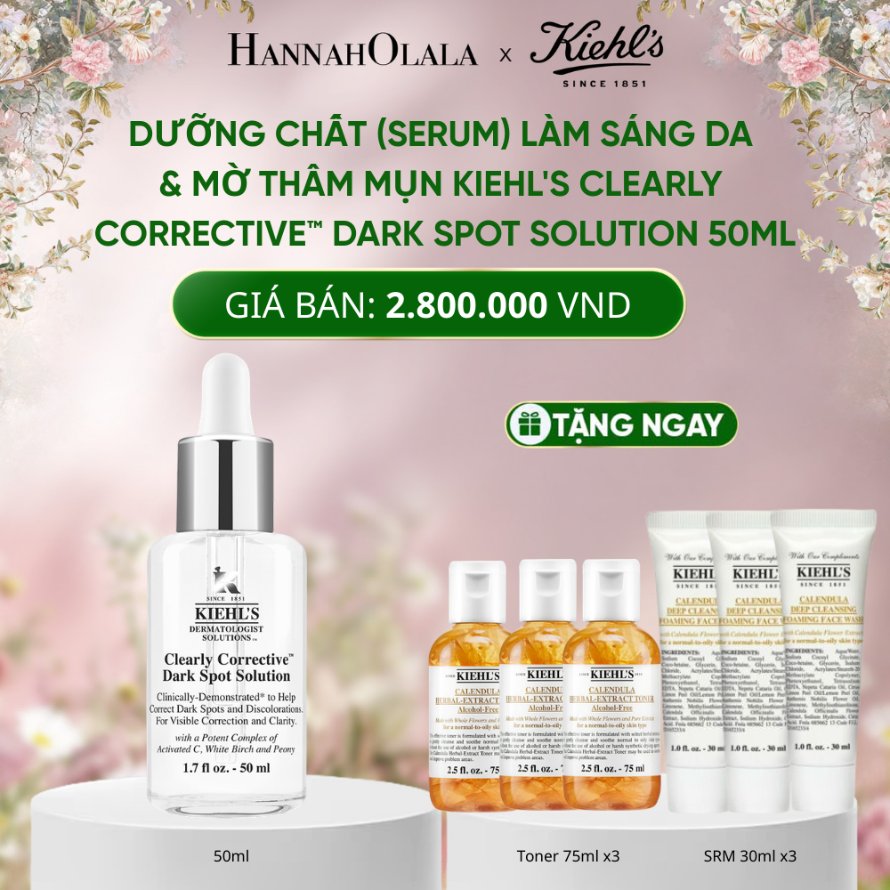  DEAL 1: DƯỠNG CHẤT (SERUM) VITAMIN C GIÚP DA TRÔNG CĂNG BÓNG SAU 7 NGÀY KIEHL'S CLEARLY CORRECTIVE™ DARK SPOT SOLUTION 50ML 