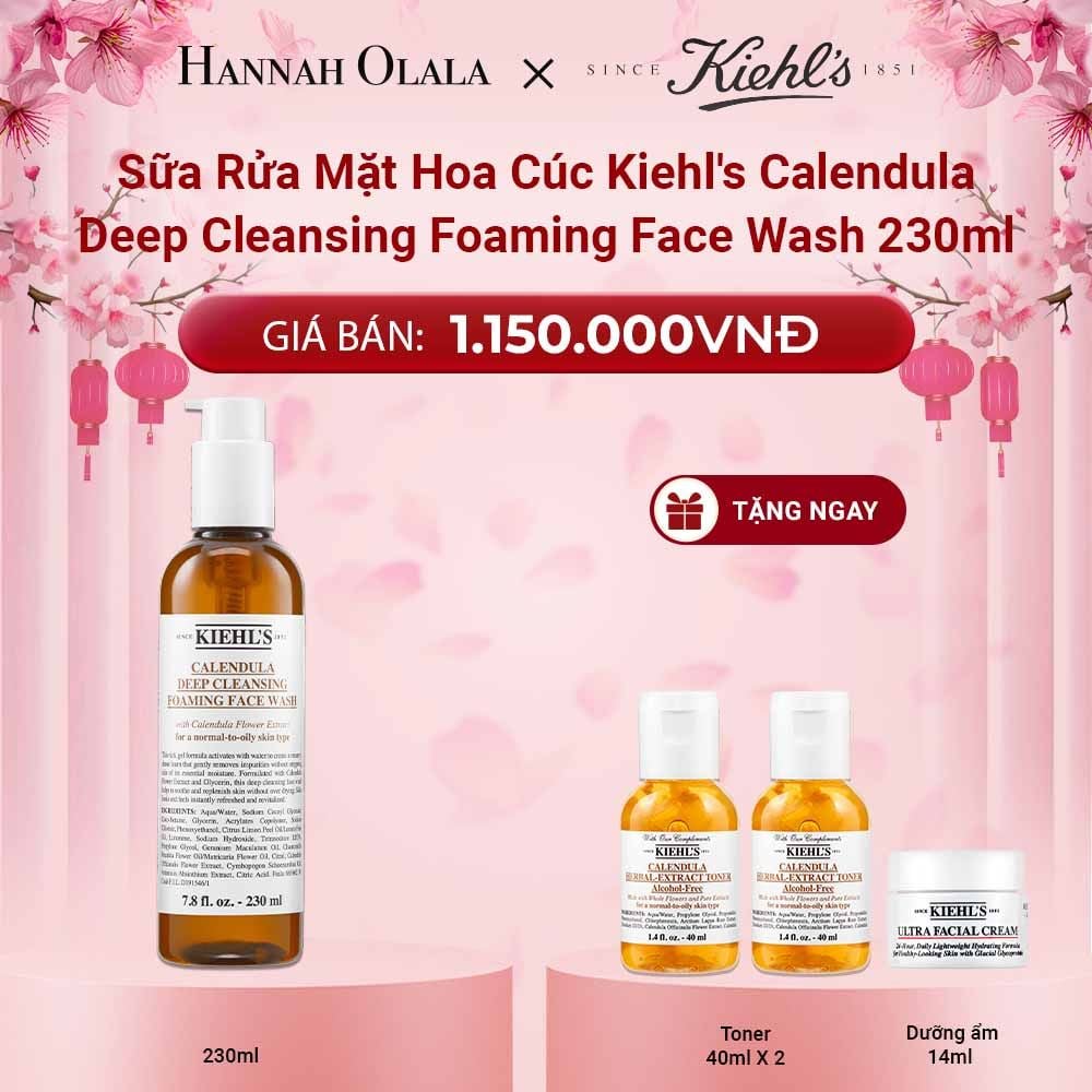  DEAL 5: SỮA RỬA MẶT HOA CÚC KIEHL'S CALENDULA DEEP CLEANSING FOAMING FACE WASH 230ML 