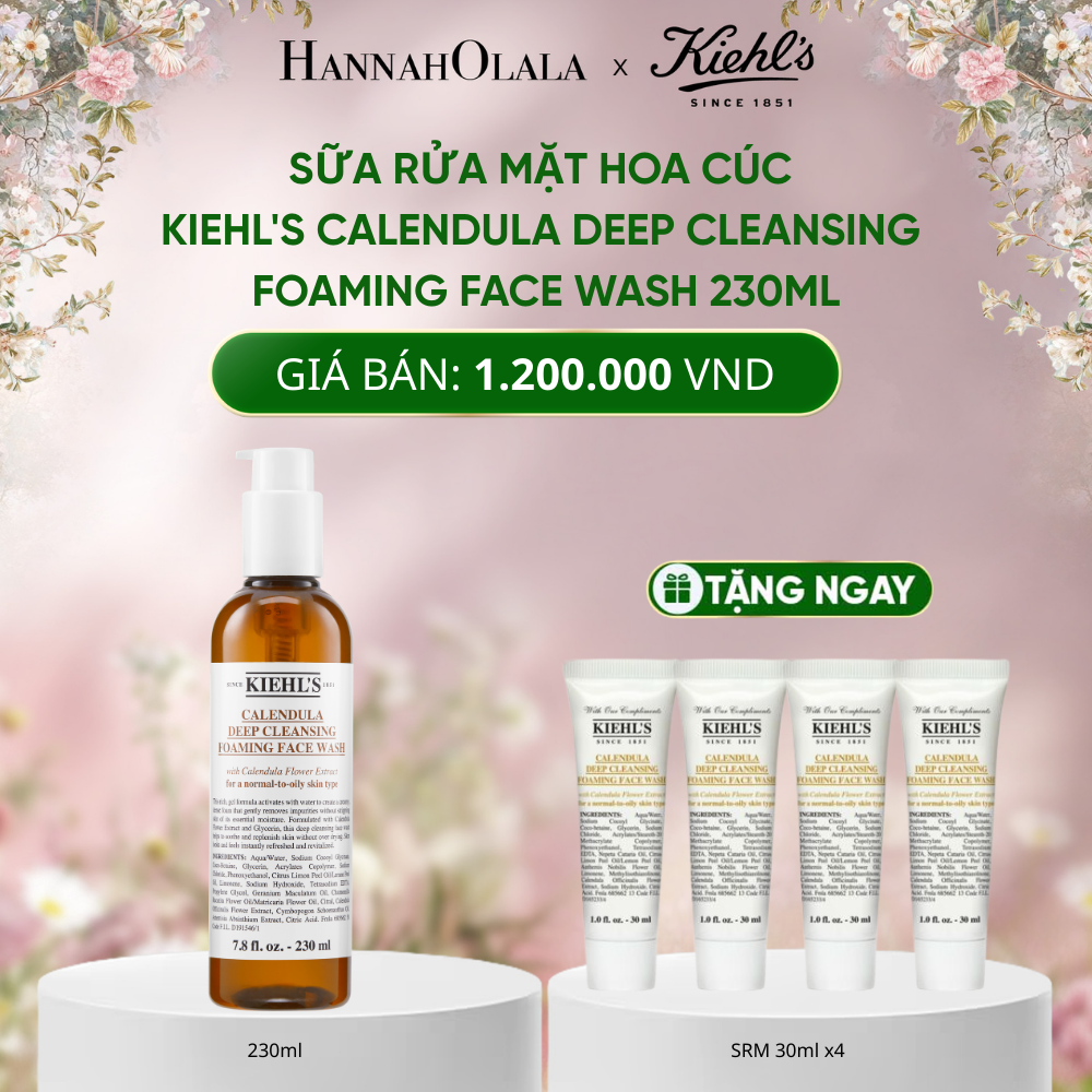  DEAL 6: SỮA RỬA MẶT HOA CÚC KIEHL'S CALENDULA DEEP CLEANSING FOAMING FACE WASH 230ML 