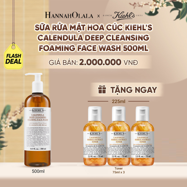  SỮA RỬA MẶT HOA CÚC KIEHL'S CALENDULA DEEP CLEANSING FOAMING FACE WASH 500ML 