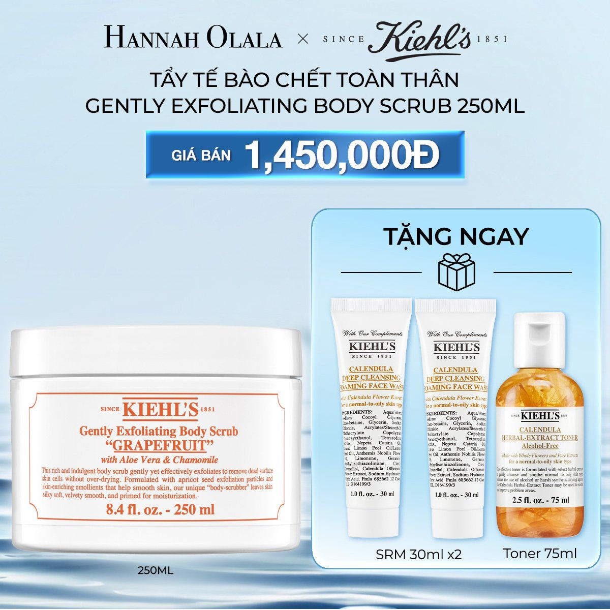  DEAL 8: TẨY TẾ BÀO CHẾT TOÀN THÂN KIEHL'S GENTLY EXFOLIATING BODY SCRUB 250ML 