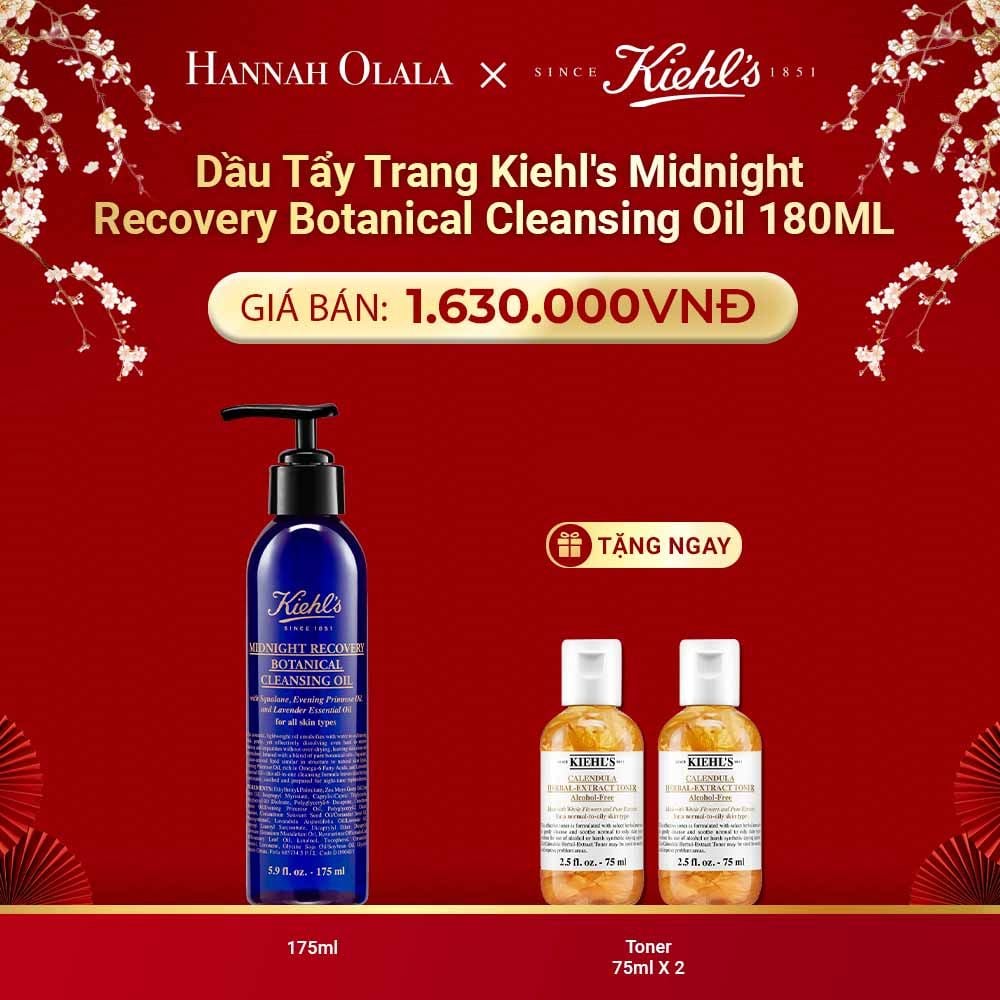  DEAL 7: DẦU TẨY TRANG KIEHL'S MIDNIGHT RECOVERY BOTANICAL CLEANSING OIL 180ML 