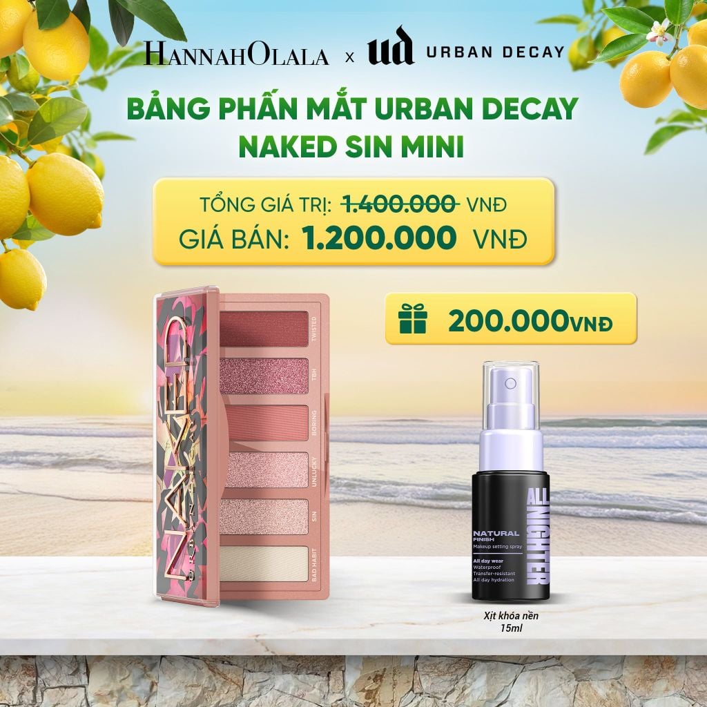  BẢNG PHẤN MẮT URBAN DECAY NAKED SIN MINI | 6 TÔNG MÀU HỒNG ĐẤT - THUẦN CHAY, BỀN MÀU 12H 