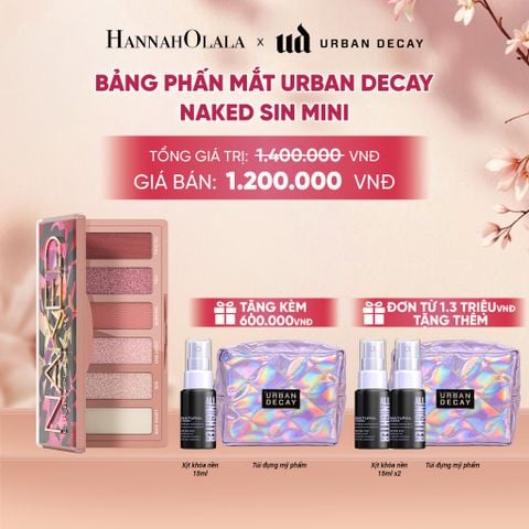  BẢNG PHẤN MẮT URBAN DECAY NAKED SIN MINI 6 TÔNG MÀU HỒNG ĐẤT - THUẦN CHAY, BỀN MÀU 12H - A2160 