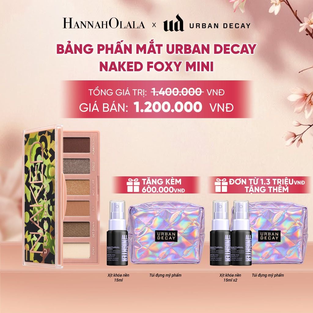  BẢNG PHẤN MẮT URBAN DECAY NAKED FOXY MINI 6 TÔNG MÀU XANH RÊU KHÓI - THUẦN CHAY, BỀN MÀU 12H - A2161 