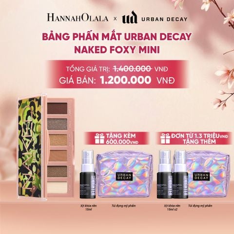  BẢNG PHẤN MẮT URBAN DECAY NAKED FOXY MINI 6 TÔNG MÀU XANH RÊU KHÓI - THUẦN CHAY, BỀN MÀU 12H - A2161 