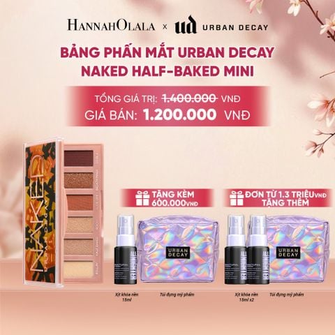  BẢNG PHẤN MẮT URBAN DECAY NAKED HALF-BAKED MINI 6 TÔNG MÀU NÂU CAM - THUẦN CHAY, BỀN MÀU 12H - A2162 