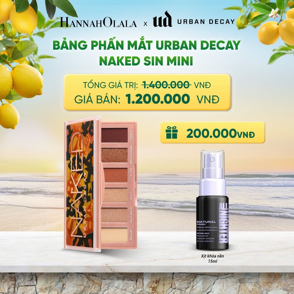  BẢNG PHẤN MẮT URBAN DECAY NAKED HALF-BAKED MINI | 6 TÔNG MÀU NÂU CAM - THUẦN CHAY, BỀN MÀU 12H 