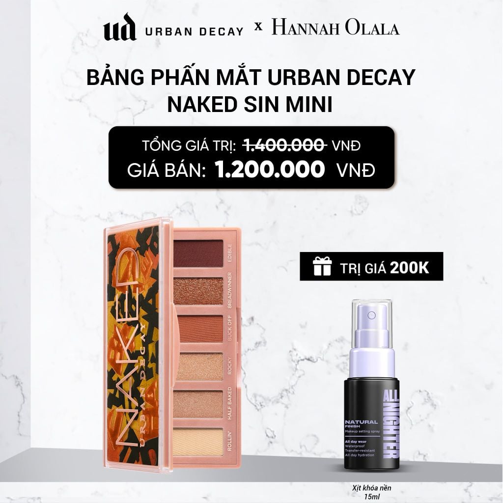  BẢNG PHẤN MẮT URBAN DECAY NAKED HALF-BAKED MINI  6 TÔNG MÀU NÂU CAM 