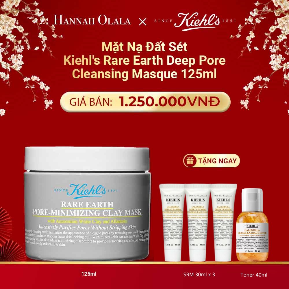  DEAL 2: MẶT NẠ ĐẤT SÉT GIẢM DẦU & THU NHỎ LỖ CHÂN LÔNG KIEHL'S RARE EARTH DEEP PORE CLEANSING MASQUE 125ML (MỚI) 