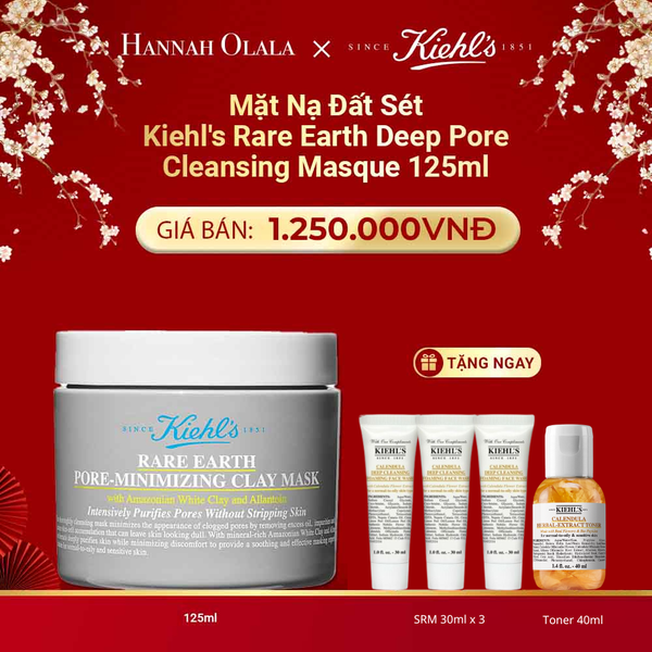  DEAL 2: MẶT NẠ ĐẤT SÉT GIẢM DẦU & THU NHỎ LỖ CHÂN LÔNG KIEHL'S RARE EARTH DEEP PORE CLEANSING MASQUE 125ML (MỚI) 