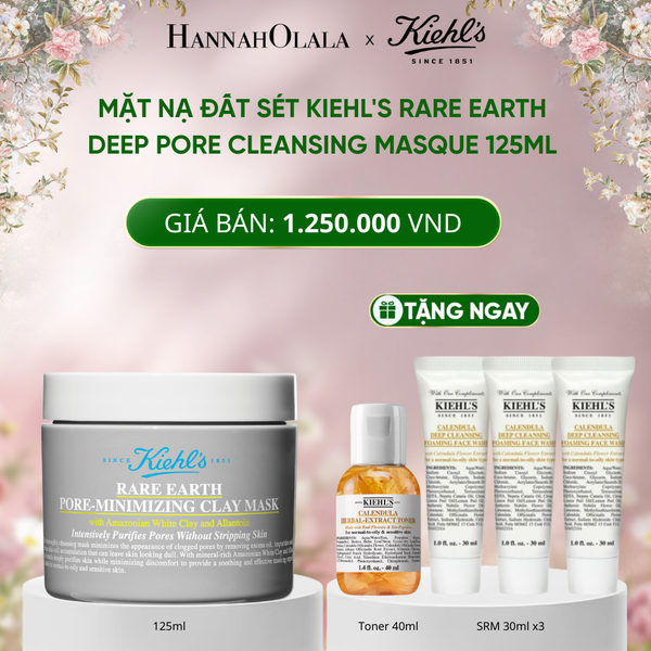  DEAL 2: MẶT NẠ ĐẤT SÉT GIẢM DẦU & THU NHỎ LỖ CHÂN LÔNG KIEHL'S RARE EARTH DEEP PORE CLEANSING MASQUE 125ML (MỚI) 